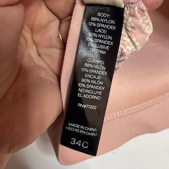 5 for $25🔥Anne Klein Floral Pink Bra 34C - Picture 4 of 5